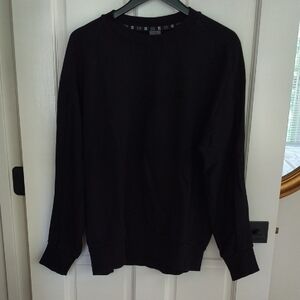 Sweaty Betty Women's Classic Black Crewneck Sweatshirt, Size Large